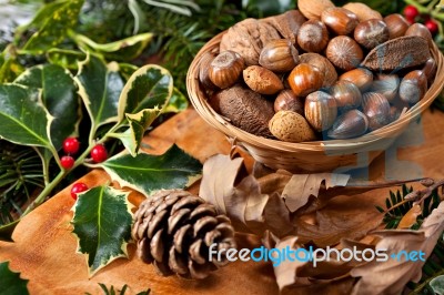 Christmas Nuts Stock Photo