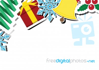 Christmas Objects With Copy Space Background  Illustration Stock Image