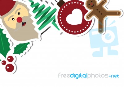 Christmas Objects With Copy Space Background  Illustration Stock Image