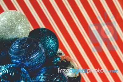 Christmas Ornaments Background Stock Photo