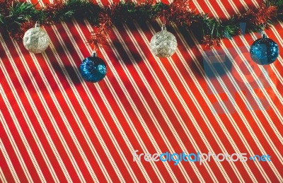 Christmas Ornaments Background Stock Photo