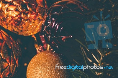 Christmas Ornaments Background Stock Photo