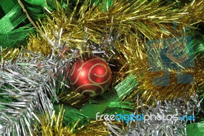 Christmas Ornaments Border Stock Photo