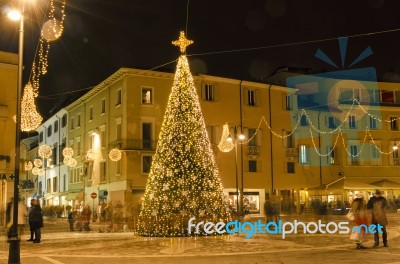 Christmas Ornaments In Rimini Stock Photo