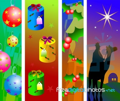 Christmas Panel Borders Stock Image