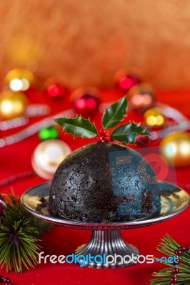 Christmas Pudding Stock Photo