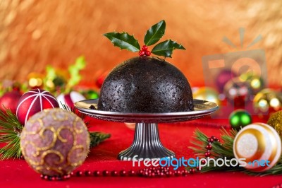 Christmas Pudding Stock Photo