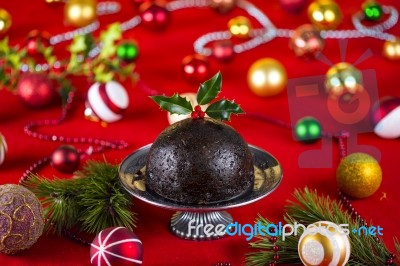 Christmas Pudding Stock Photo