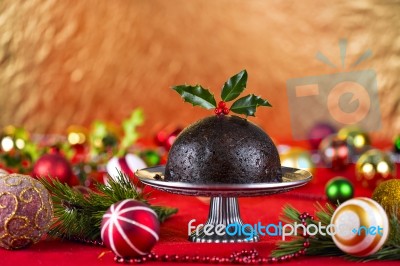 Christmas Pudding Stock Photo