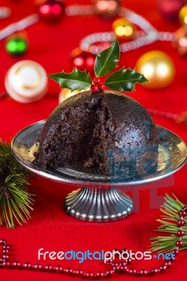 Christmas Pudding Stock Photo