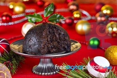 Christmas Pudding Stock Photo