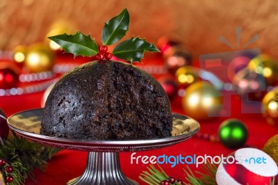 Christmas Pudding Stock Photo