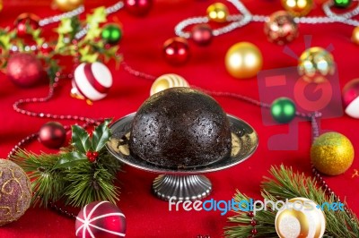 Christmas Pudding Stock Photo