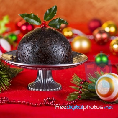 Christmas Pudding Stock Photo