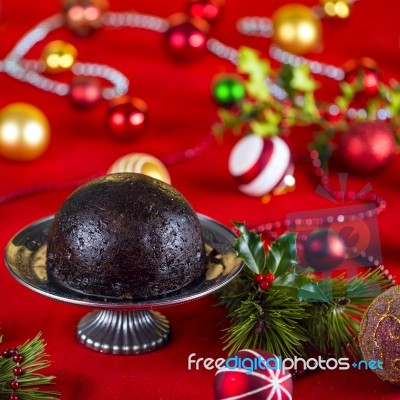 Christmas Pudding Stock Photo