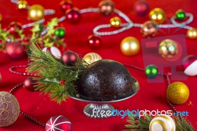 Christmas Pudding Stock Photo