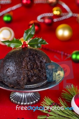 Christmas Pudding Stock Photo