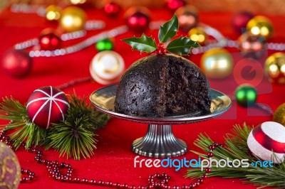 Christmas Pudding Stock Photo