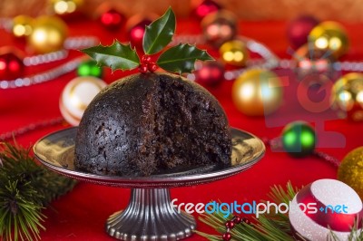 Christmas Pudding Stock Photo