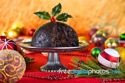 Christmas Pudding Stock Photo