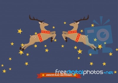 Christmas Reindeer  Illustration Stock Image