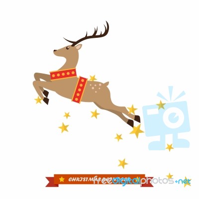 Christmas Reindeer  Illustration Stock Image