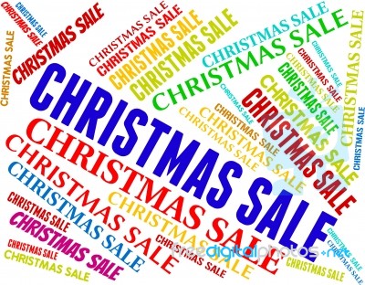 Christmas Sale Represents Bargain Save And Text Stock Image