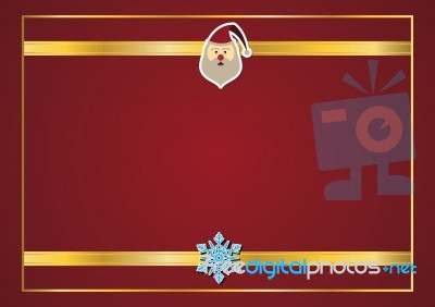 Christmas Santa Claus Gold Ribbon Frame Background  Stock Image