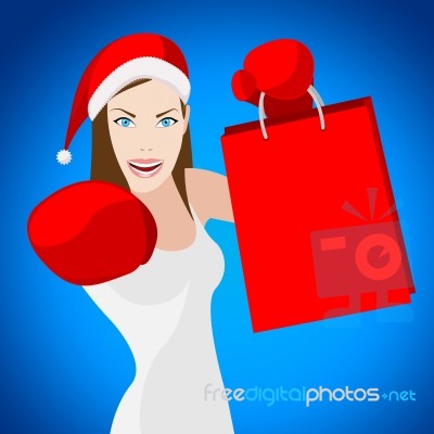 Christmas Shopping Indicates Retail Sales And Adult Stock Image