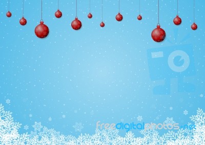 Christmas Snowflake Red Ball Background Stock Image