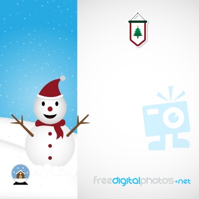 Christmas Snowman White Background  Stock Image