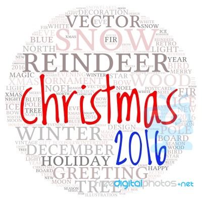 Christmas -text Graphics Concept (word Cloud) Stock Image