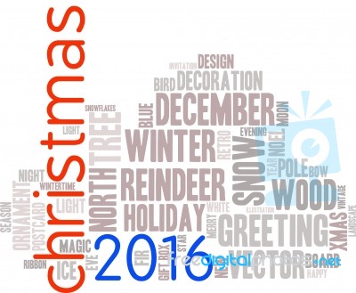 Christmas -text Graphics Concept (word Cloud) Stock Image