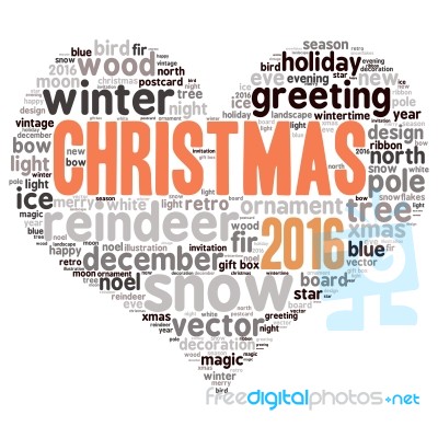 Christmas -text Graphics Concept (word Cloud) Stock Image