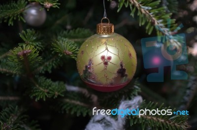 Christmas Toy Decoration On Christmas Tree Stock Photo