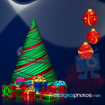 Christmas Tree And Decorations Stock Image