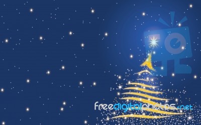 Christmas Tree Background - Blue Stock Image