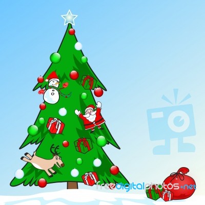 Christmas Tree Cartoon Stock Image