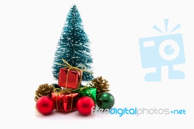 Christmas Tree With Gifts Stock Photo