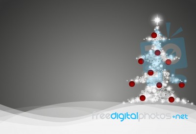 Christmas Tree With Snowflakes Stock Image