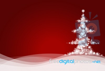 Christmas Tree With Snowflakes Stock Image