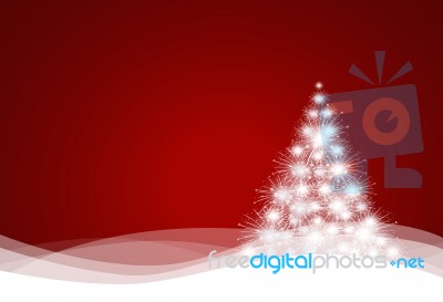 Christmas Tree With Snowflakes Stock Photo