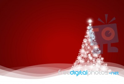 Christmas Tree With Snowflakes Stock Photo