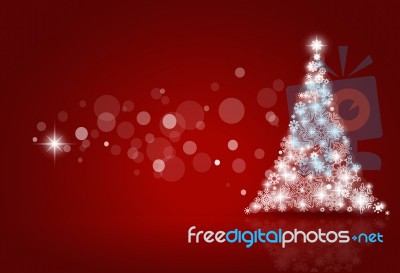 Christmas Tree With Snowflakes Stock Image