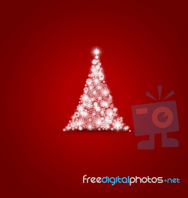 Christmas Tree With Snowflakes Stock Image