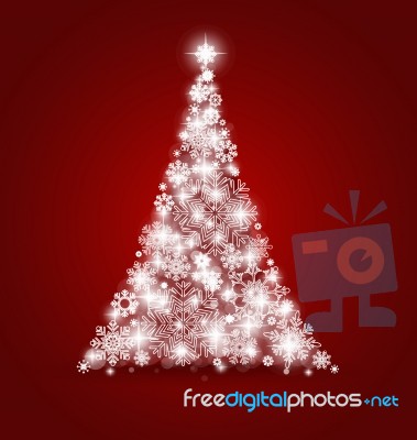 Christmas Tree With Snowflakes Stock Image