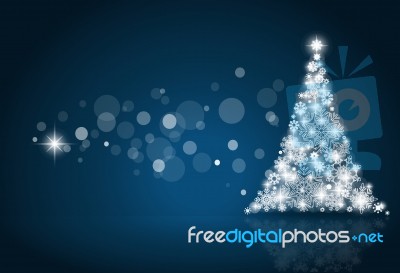 Christmas Tree With Snowflakes Stock Image