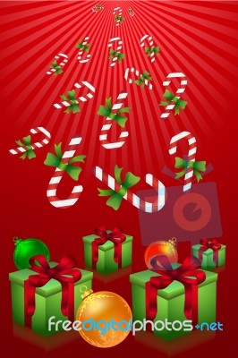 Christmas With Gifts And Candies Stock Image