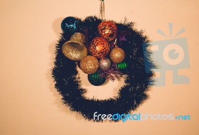 Christmas Wreath Background Stock Photo