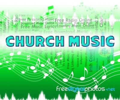 Church Music Shows Place Of Worship And Acoustic Stock Image